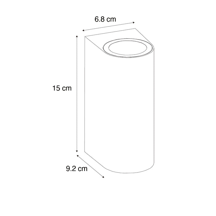 QAZQA Moderne buiten wandlamp wit kunststof ovaal 2-lichts - Baleno