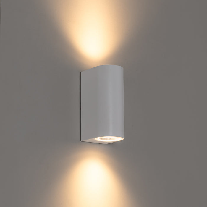 QAZQA Moderne buiten wandlamp wit kunststof ovaal 2-lichts - Baleno