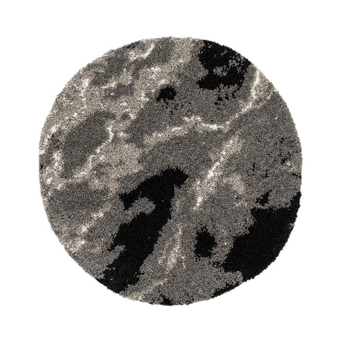 Boho&me Rond hoogpolig vloerkleed Marble Artisan - grijs - 80 cm