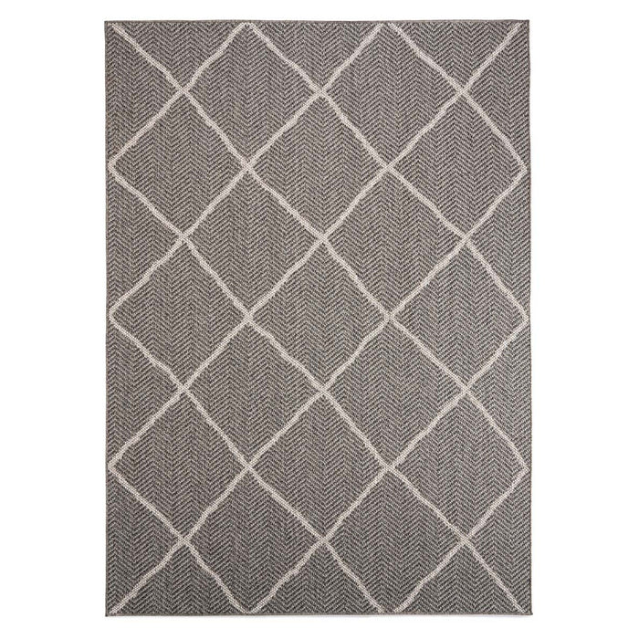 Boho&me Balkonkleed Scandinavisch ruiten Verner - grijs|crème - 66x230