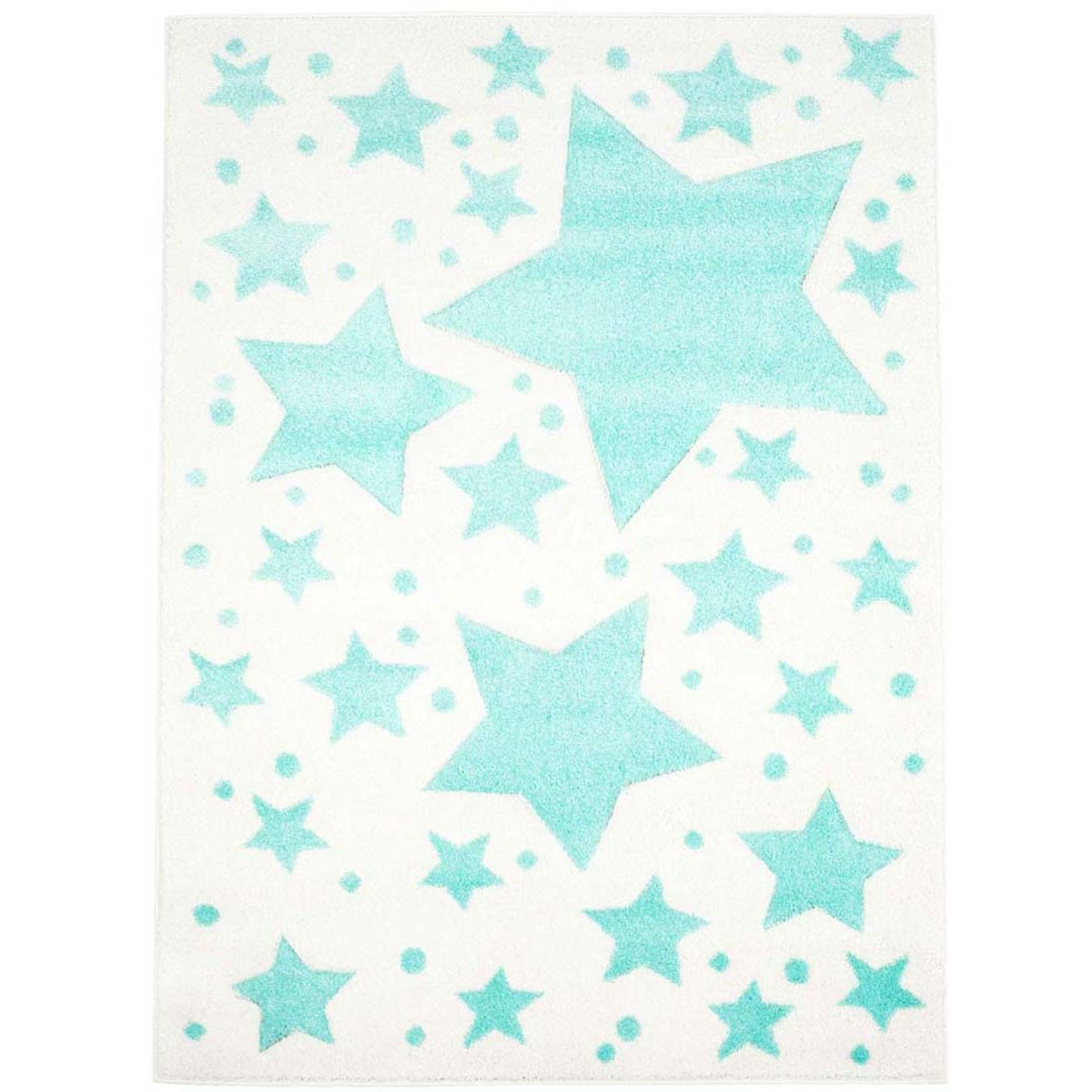 Tapeso Vloerkleed kinderkamer Sterren 3D - crème|mintblauw - 120x170