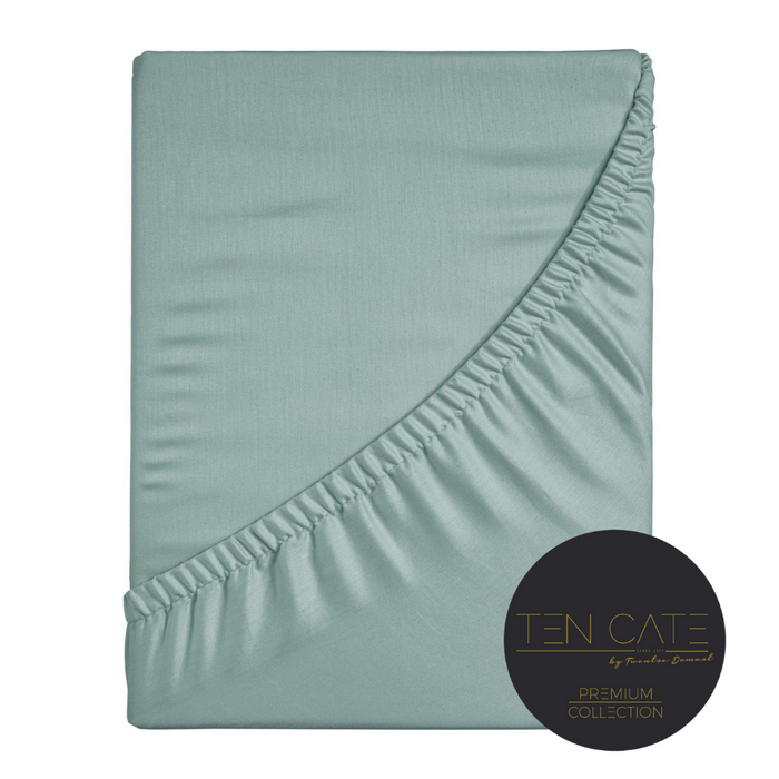 Ten Cate Premium Katoensatijnen Hoeslaken 160x200 - Mineral Mint