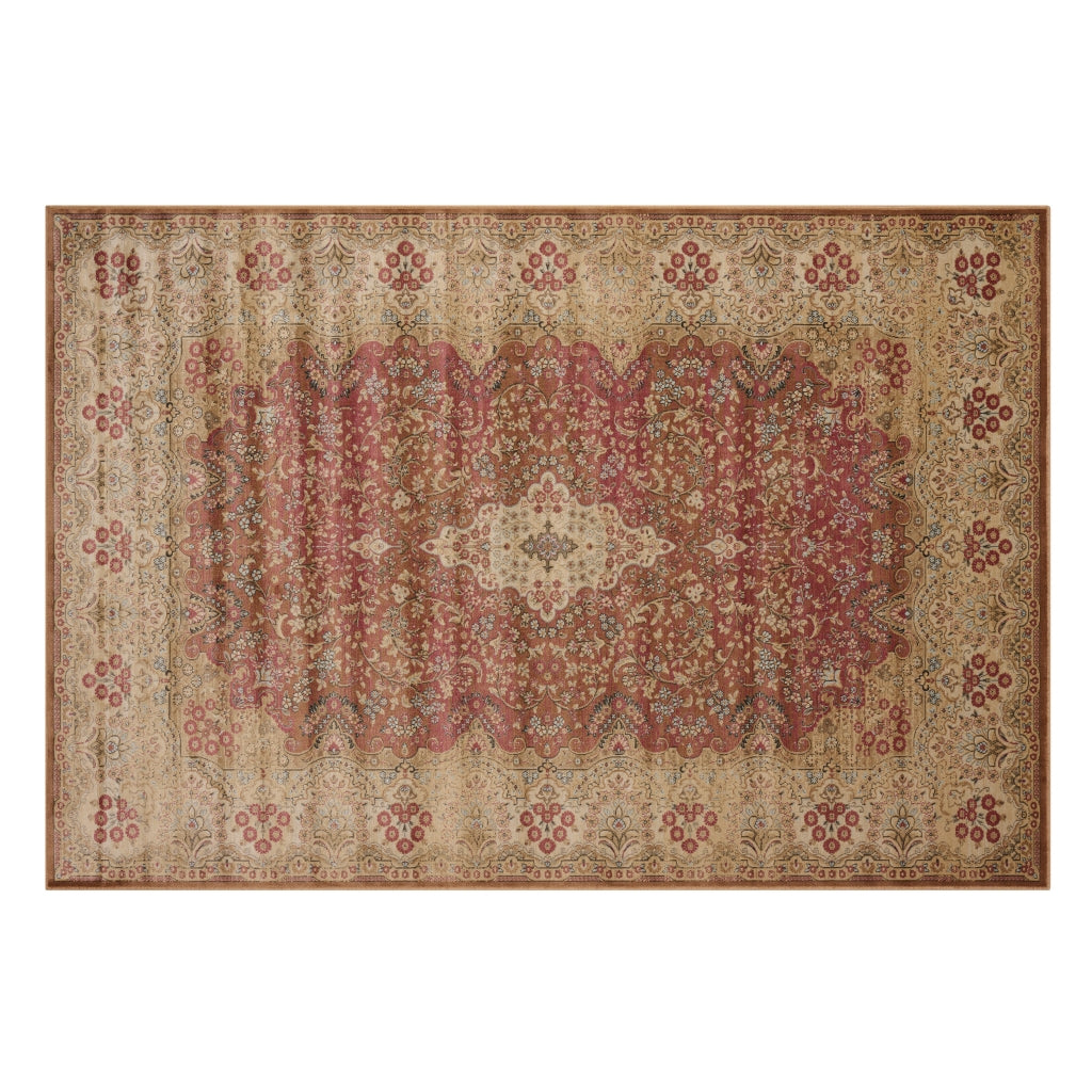 Vloerkleed Vince - Rood - Viscose - 200x0x290cm (BxHxD)