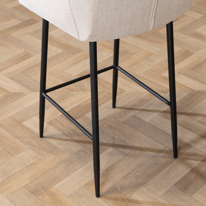 Bronx71 Scandinavische barkruk Niklas gerecyclede stof beige 78 cm