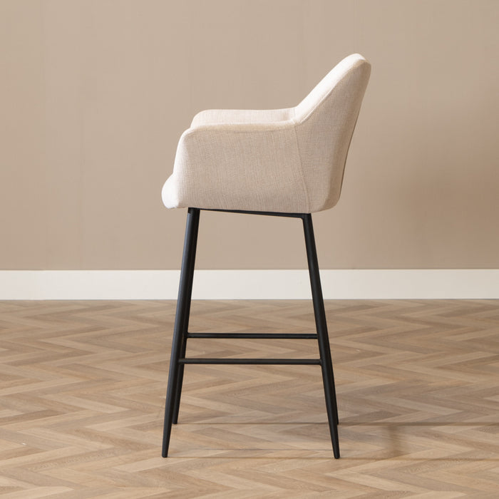 Bronx71 Scandinavische barkruk Niklas gerecyclede stof beige 78 cm