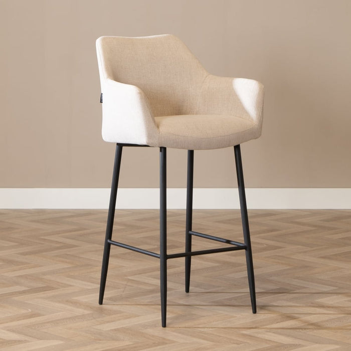 Bronx71 Scandinavische barkruk Niklas gerecyclede stof beige 78 cm