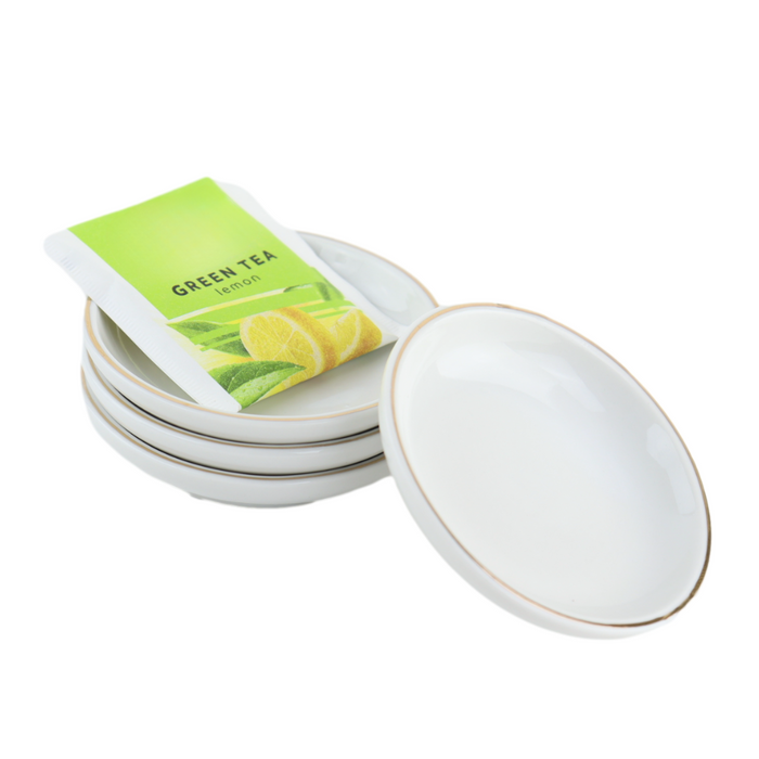 OTIX Theezakjeshouder Theezakjes Schoteltje 4 stuks Theetip Wit met...