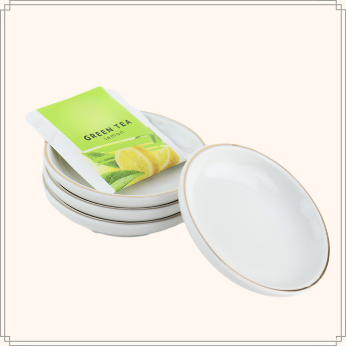 OTIX Theezakjeshouder Theezakjes Schoteltje 4 stuks Theetip Wit met...