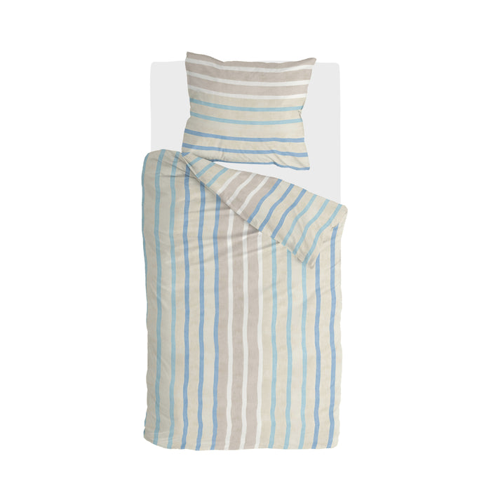 Walra Natural Stripes Dekbedovertrek 140x220 - Zand Gestreept