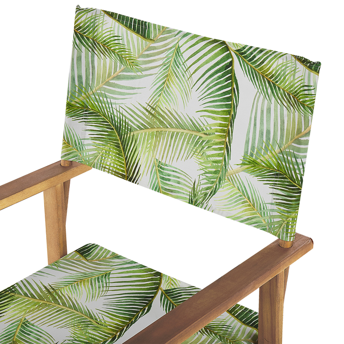 Beliani-CINE -Tuinstoel set van 2-Groen|Hout|Bladeren-Polyester