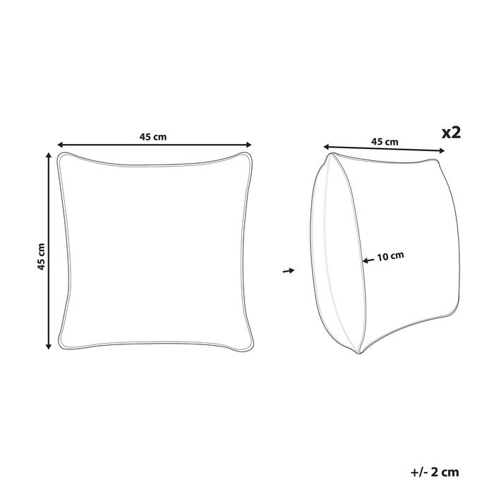 Beliani - BOISSANO - Sierkussen set van 2 - Lichtgroen - Polyester