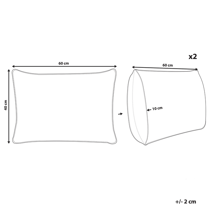 Beliani - VALLORIA - Buitenkussen set van 2 - Lichtblauw - Polyester