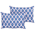 Beliani-CERIANA-Tuinkussen set van 2-Blauw|Roze-40 x 60 cm-Polyester
