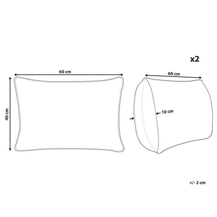 Beliani-VIOZENE-Tuinkussen set van 2-Groen-40 x 60 cm-Polyester