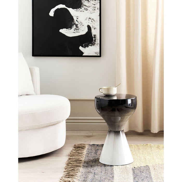 Beliani - TIBITO - Bijzettafel - Zwart|Wit - Ijzer