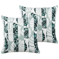 Beliani-TERMINI-Tuinkussen set van 2-Lichtgroen-45 x 45 cm-Polyester