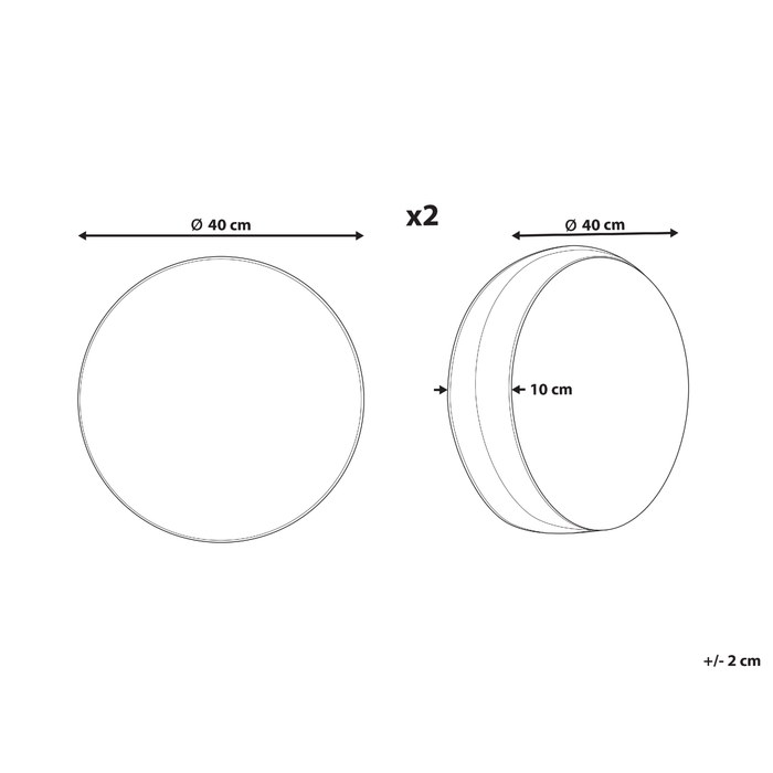 Beliani-TORRAZZO-Tuinkussen set van 2-Meerkleurig- 40 cm-Polyester