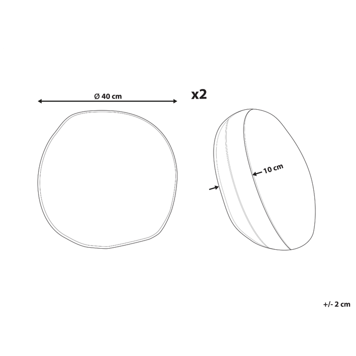 Beliani-MONESI-Tuinkussen set van 2-Meerkleurig- 40 cm-Polyester