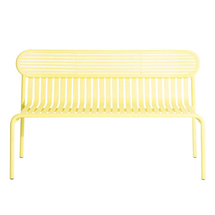 Week-end tuinbank met rugleuning geel