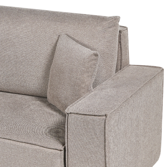 Beliani-KARILA-Hoekbank met opbergruimte-Taupe-Rechtszijdig-Polyester