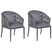 Beliani - LIPARI - Tuinstoel set van 2 - Grijs - Aluminium