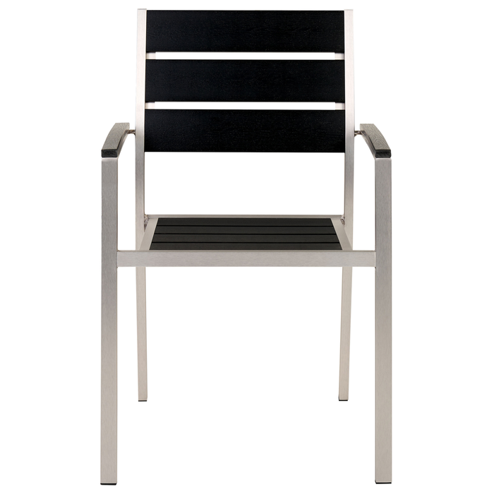 Beliani - VERNIO - Tuinstoel set van 6 - Zwart|Zilver - Aluminium