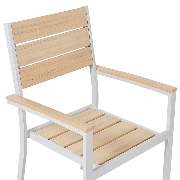 Beliani - PRATO - Tuinstoel set van 4 - Lichthout - Kunsthout