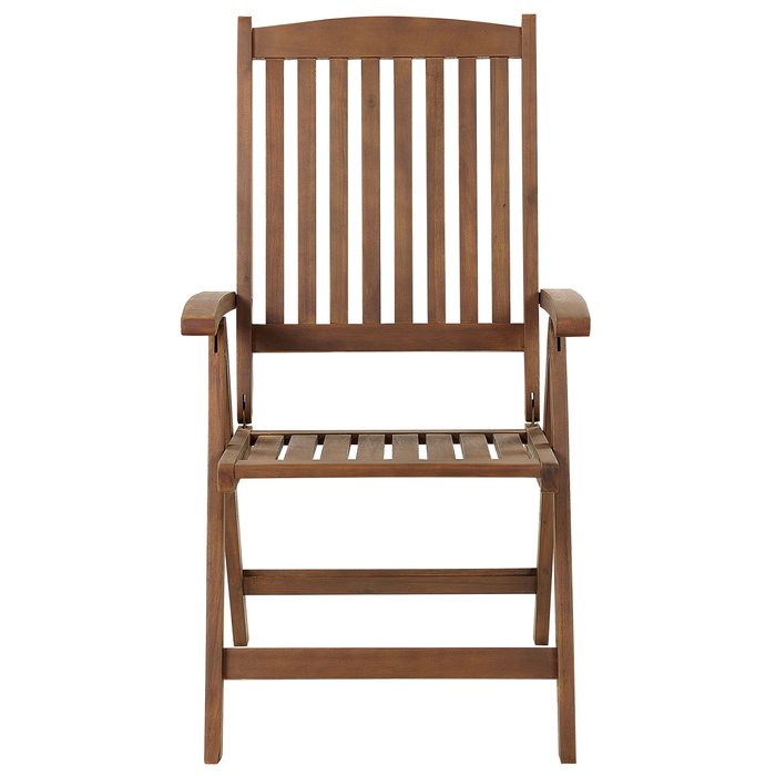 Beliani-AMANTEA-Tuinstoel set van 2-Donkerbruin|Taupe-Acaciahout