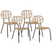Beliani - PRATELLO - Tuinstoel set van 4 - Naturel - PE rotan
