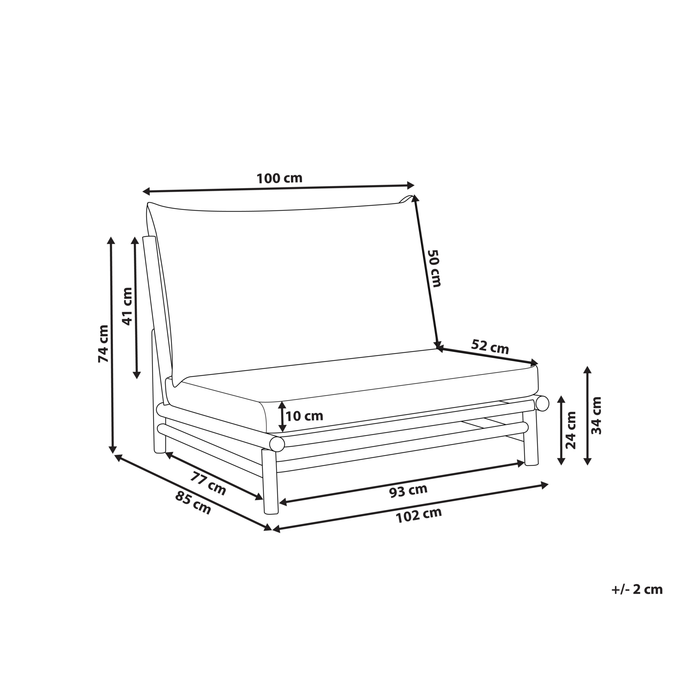 Beliani - TODI - Fauteuil - Lichthout|Wit - Bamboe