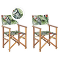 Beliani - CINE - Tuinstoel set van 2 - Groen|Hout|Toekan - Polyester