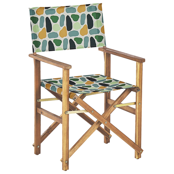 Beliani - CINE - Tuinstoel set van 2 - Groen|Wit|Abstract - Polyester