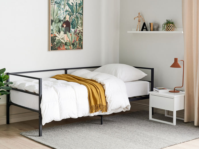 Beliani - BATTUT - Eenpersoonsbed - Zwart - 90 x 200 cm - Metaal