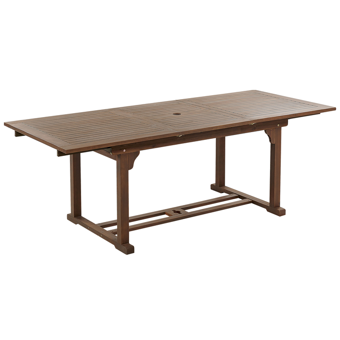 Beliani-AMANTEA-Tuintafel-Donkere houtkleur-90x160|220 cm-Acaciahout