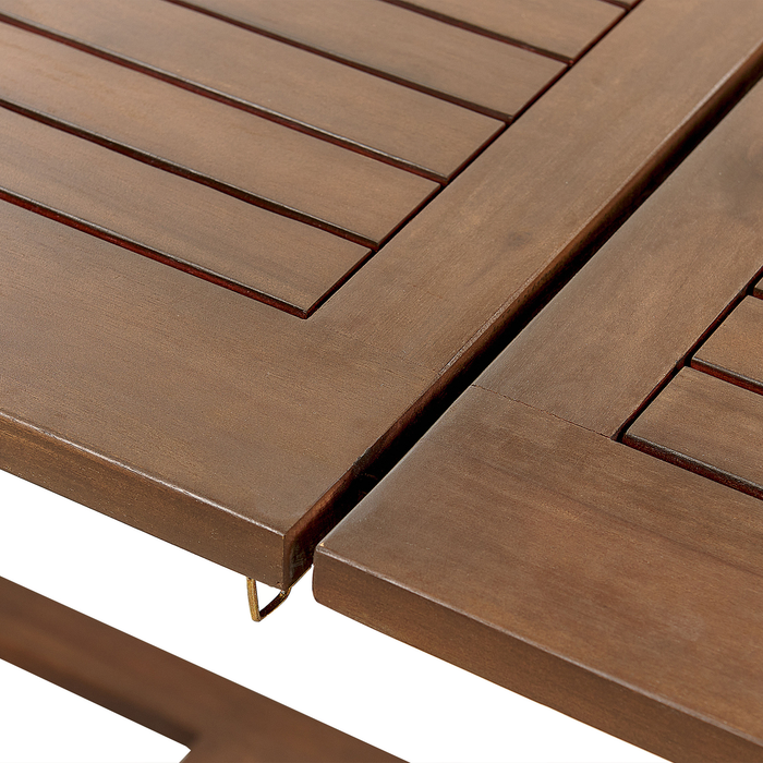 Beliani-AMANTEA-Tuintafel-Donkere houtkleur-90x160|220 cm-Acaciahout