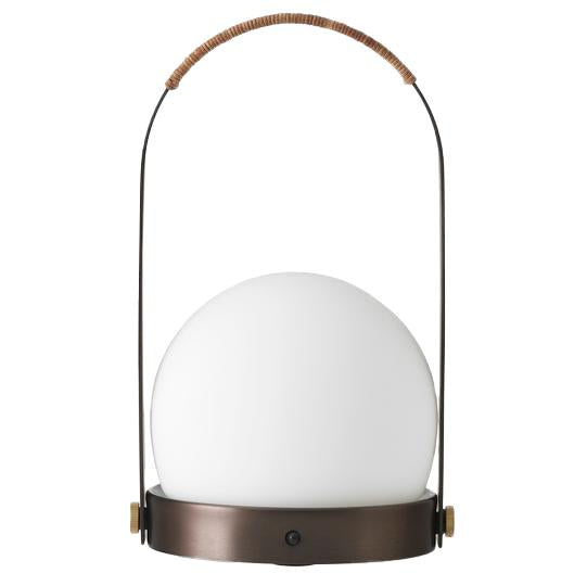 Audo Copenhagen Carrie tafellamp LED oplaadbaar leer Bronzed Brass