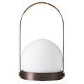 Audo Copenhagen Carrie tafellamp LED oplaadbaar leer Bronzed Brass
