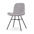 Nolon Noa-Fé Eetkamerstoel Ribstof Warm Grijs - Stof - Zwart Onderstel