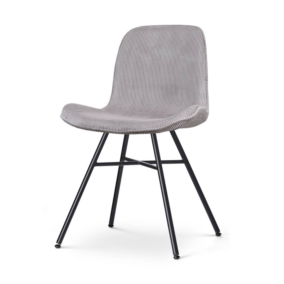 Nolon Noa-Fé Eetkamerstoel Ribstof Warm Grijs - Stof - Zwart Onderstel