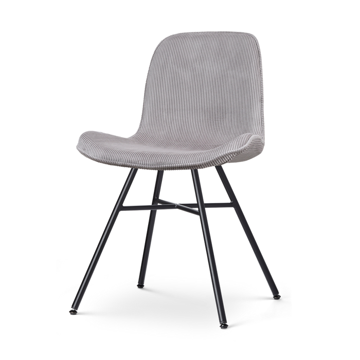 Nolon Noa-Fé Eetkamerstoel Ribstof Warm Grijs - Stof - Zwart Onderstel