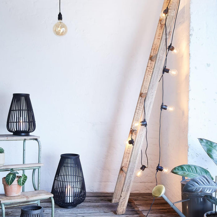 Collection Bamboe windlicht 36 zwart