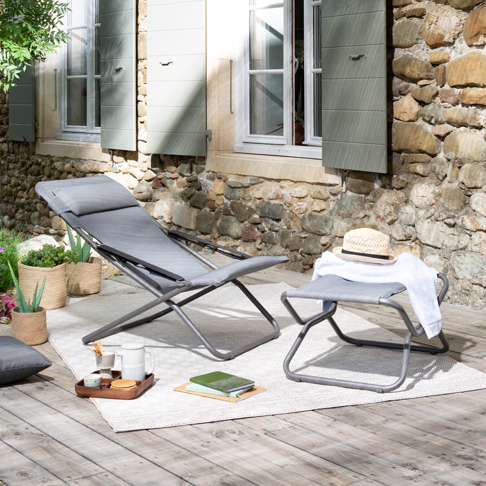 Lafuma Transabed Opvouwbare Ligstoel - Zilver