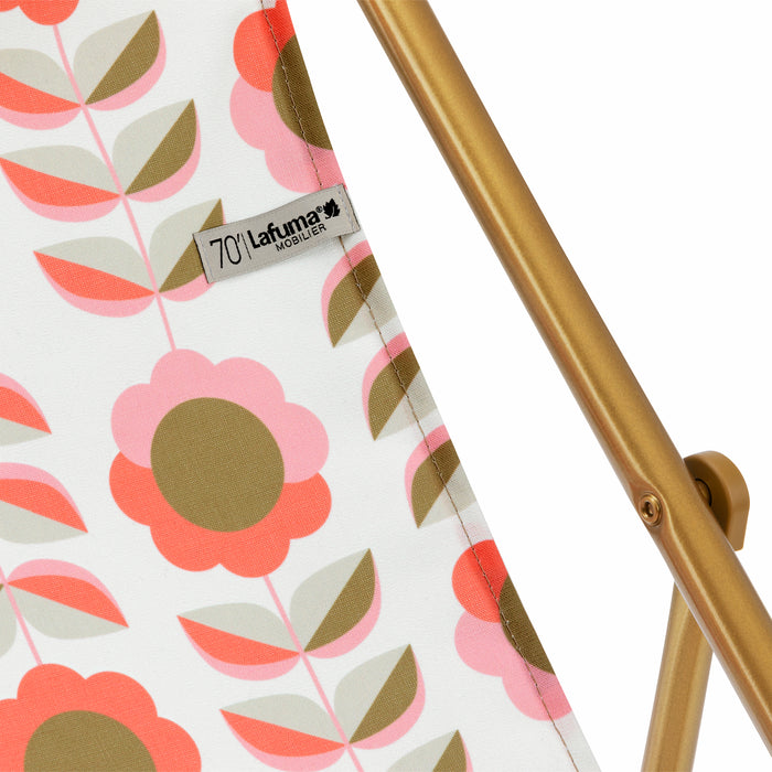 Lafuma Transat Multi-Positie Opvouwbare Ligstoel - Retro Oranje