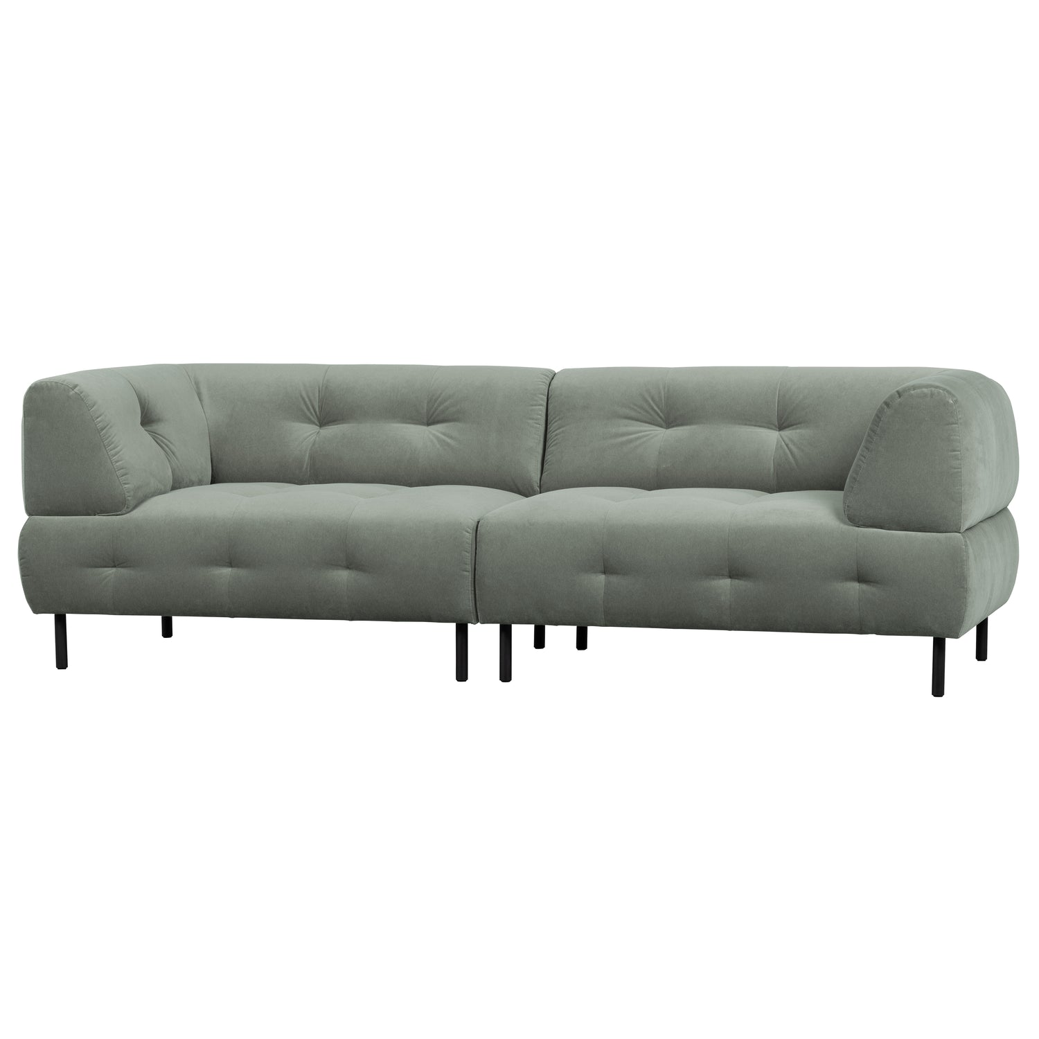 WOOOD Lloyd 4-Zits Bank - Velvet - Groen - 75x245x90