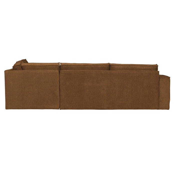 WOOOD Freddie Hoekbank Rechts - Melange Stof - Brons - 90x283x197