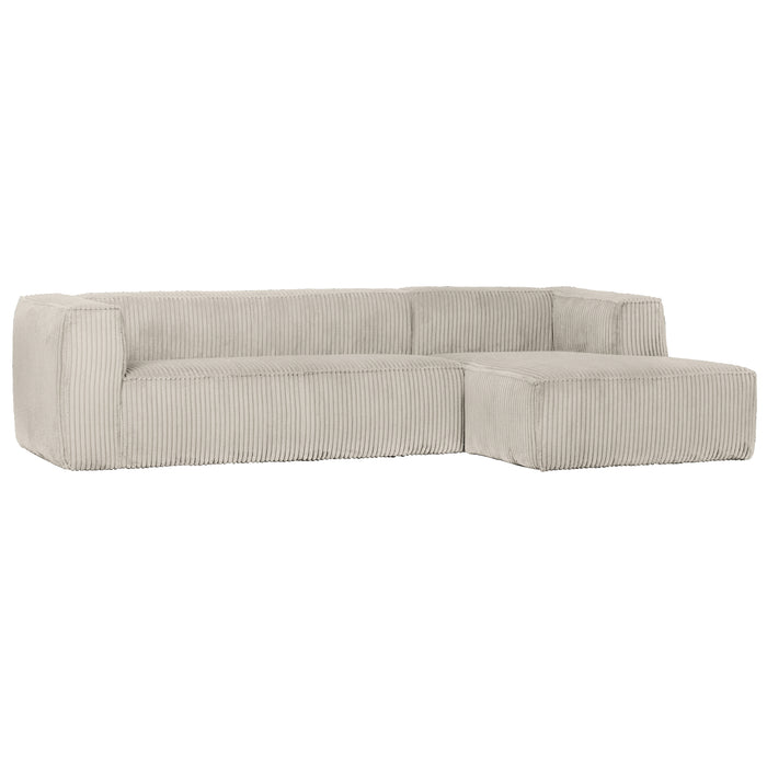 WOOOD Bean Hoekbank met Chaise Longue Rechts - Ribstof - Naturel