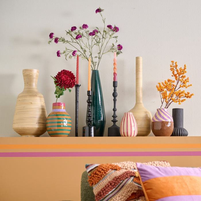 Light & Living Vaas Feyo - Zwart - Keramiek - 15x21x15cm (BxHxD)