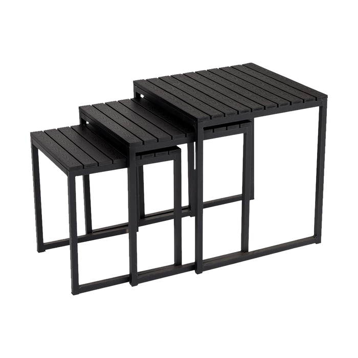 Lisomme Adam tuin bijzettafels zwart - set van 3