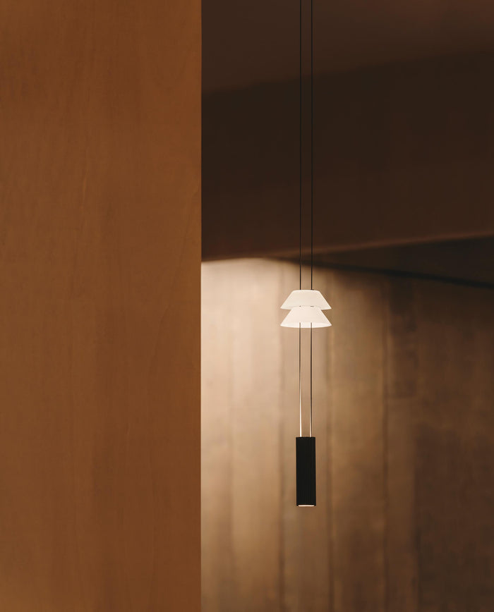 Vibia Flamingo Mini 1590 hanglamp LED Ø45 wit|zwart