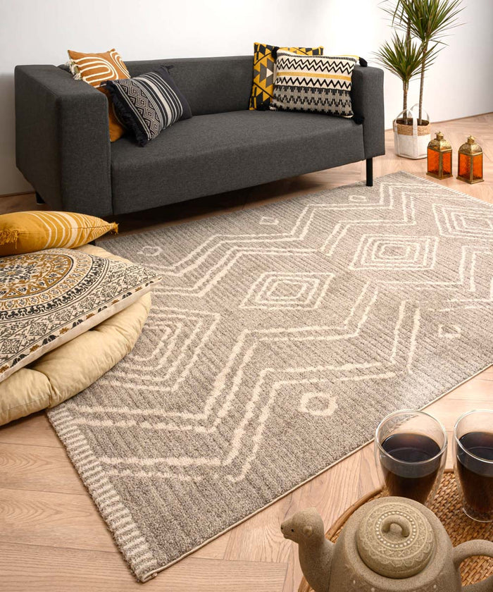 Boho&me Berber vloerkleed Beni Ouarain Bahij - lichtgrijs - 80x150 cm